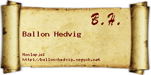 Ballon Hedvig névjegykártya