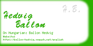 hedvig ballon business card